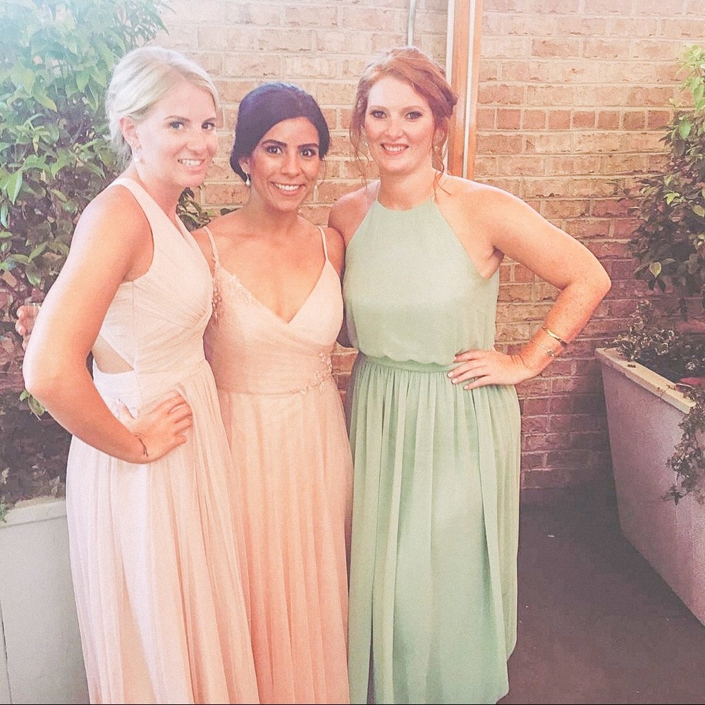 BHLDN blush pink bridesmaid dress!